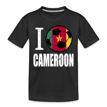 Kamerun Fußball - Kinder Premium Bio T-Shirt - Schwarz - Vorne