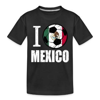 Mexiko Fußball - Kinder Premium Bio T-Shirt - Schwarz - Vorne