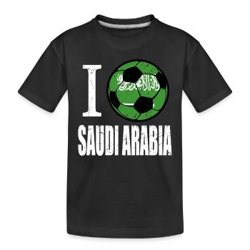 Saudi-arabien Fußball - Kinder Premium Bio T-Shirt - Schwarz - Vorne