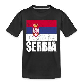 Drapeau de la Serbie - T-shirt bio Premium Enfant - noir - Devant