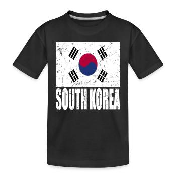 Drapeau de la Corée du Sud - T-shirt bio Premium Enfant - noir - Devant