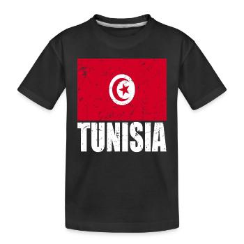 Tunesien Fahne - Kinder Premium Bio T-Shirt - Schwarz - Vorne