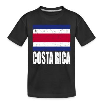 Costa Rica Flag - Kids' Premium Organic T-Shirt - black - Front