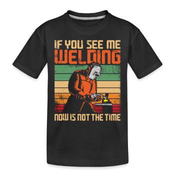 Welder Welding Vintage Retro If - Kids' Premium Organic T-Shirt - black - Front