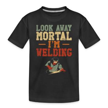 Welder Welding Vintage Retro Look - Kids' Premium Organic T-Shirt - black - Front
