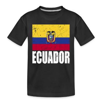 Ecuador Fahne - Kinder Premium Bio T-Shirt - Schwarz - Vorne