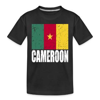 Cameroon flag - Kids' Premium Organic T-Shirt - black - Front