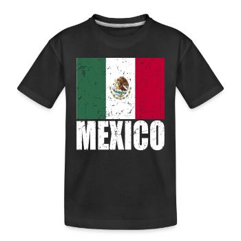 Mexiko Fahne - Kinder Premium Bio T-Shirt - Schwarz - Vorne