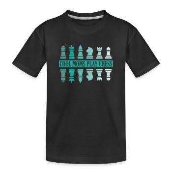 Cool Moms play Chess Schach Denksport - Kinder Premium Bio T-Shirt - Schwarz - Vorne