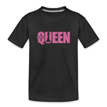 Chess Queen Schach Denksport Brettspiel - Kinder Premium Bio T-Shirt - Schwarz - Vorne
