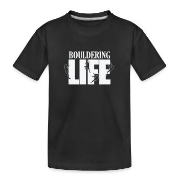 Bouldering Life Hobby Klettern Sport - Kinder Premium Bio T-Shirt - Schwarz - Vorne