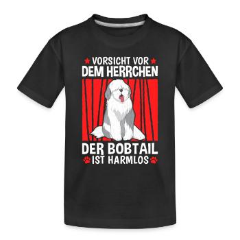 Bobtail Herrchen altenglischer Schäferhund - Kinder Premium Bio T-Shirt - Schwarz - Vorne