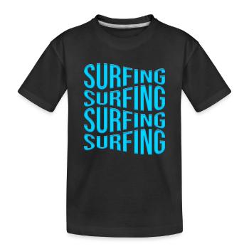 Surfing - Kids' Premium Organic T-Shirt - black - Front