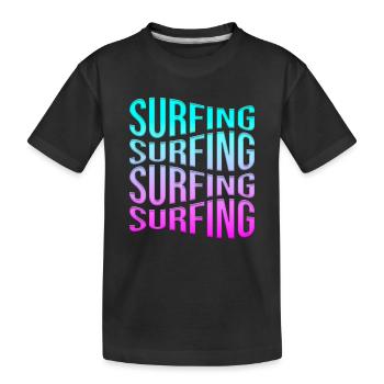 Surfing - Kids' Premium Organic T-Shirt - black - Front