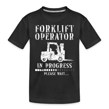 Certified Forklift Truck Operator - Kinder Premium Bio T-Shirt - Schwarz - Vorne