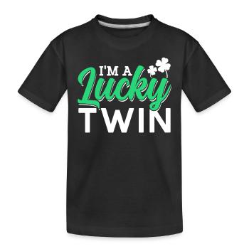Je suis un heureux jumeau irlandais irlandais - T-shirt bio Premium Enfant - noir - Devant