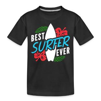 Meilleur surfeur de tous les temps Surfer Surf - T-shirt bio Premium Enfant - noir - Devant