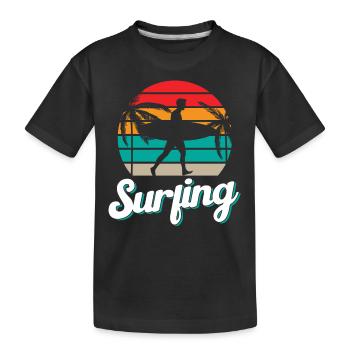 Surf Surf Surfing Planche de surf Surfer - T-shirt bio Premium Enfant - noir - Devant
