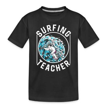 Moniteur de surf Surfer Surfer Planche de surf - T-shirt bio Premium Enfant - noir - Devant
