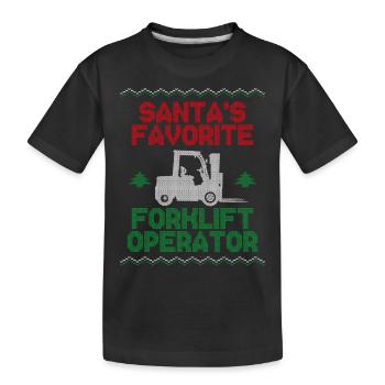 Certified Forklift Truck Operator - Kinder Premium Bio T-Shirt - Schwarz - Vorne
