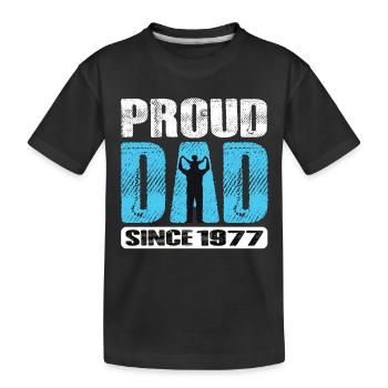 Proud Dad Since 1977 - Kinder Premium Bio T-Shirt - Schwarz - Vorne