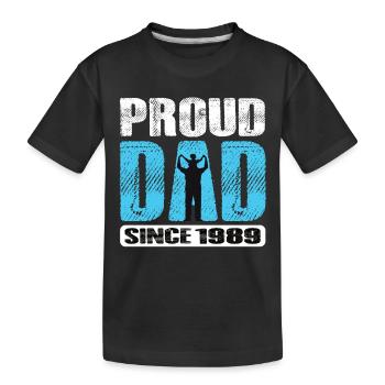 Proud Dad Since 1989 - Kids' Premium Organic T-Shirt - black - Front
