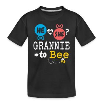 He or She Grannie To Bee Gender Reveal Family - Kids' Premium Organic T-Shirt - black - Front