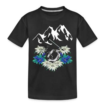 Alpes tyroliennes Gentiane Edelweiss Alpinistes Escalade - T-shirt bio Premium Enfant - noir - Devant