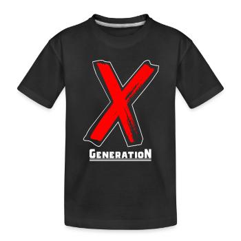 Generation X Buchstaben / X-Symbol Text Geschenk - Kinder Premium Bio T-Shirt - Schwarz - Vorne