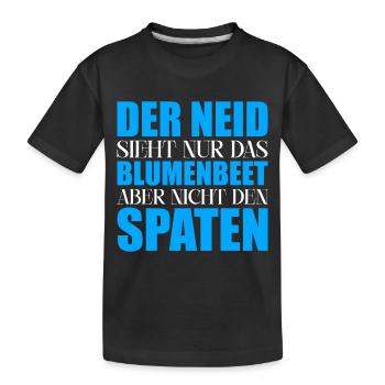 Neid Blumenbeet Spaten - Kinder Premium Bio T-Shirt - Schwarz - Vorne