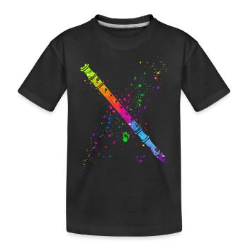 Flûte, Jouer de la flûte, - T-shirt bio Premium Enfant - noir - Devant