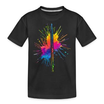 Flûte, Jouer de la flûte, - T-shirt bio Premium Enfant - noir - Devant