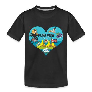 Pura Vida Coeur Costa Rica Symboles Amérique du Sud - T-shirt bio Premium Enfant - noir - Devant