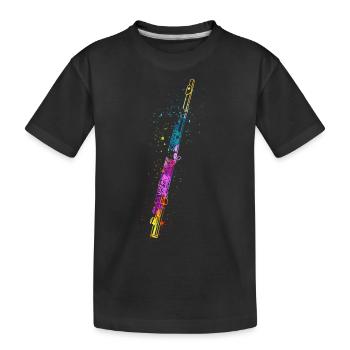 Flûte, Jouer de la flûte, - T-shirt bio Premium Enfant - noir - Devant