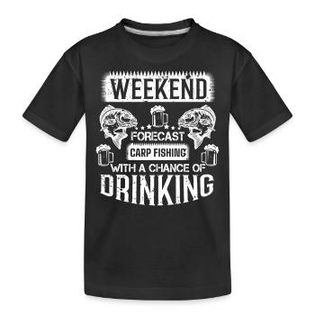 Pêche à la carpe et consommation d’alcool. - T-shirt bio Premium Enfant - noir - Devant