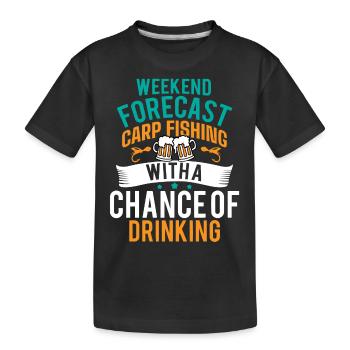 Pêche à la carpe et consommation d’alcool. - T-shirt bio Premium Enfant - noir - Devant