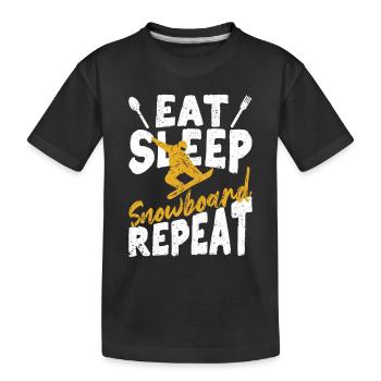 Snowboarder Drôle Snowboard Manger Dormir Snowboard - T-shirt bio Premium Enfant - noir - Devant