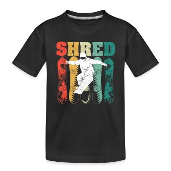 SHRED Snowboard Winter Sports Snowboarding Boarding - Kids' Premium Organic T-Shirt - black - Front