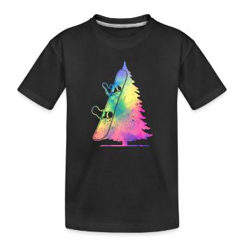 Vintage Pine Snowboard Sports d’hiver Planche à neige - T-shirt bio Premium Enfant - noir - Devant