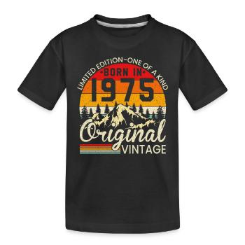 Unique En Son Genre Né En 1975 Millésime Original - T-shirt bio Premium Enfant - noir - Devant