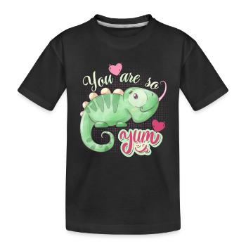 Caméléon amoureux drôle de dicton, amour-amour - T-shirt bio Premium Enfant - noir - Devant