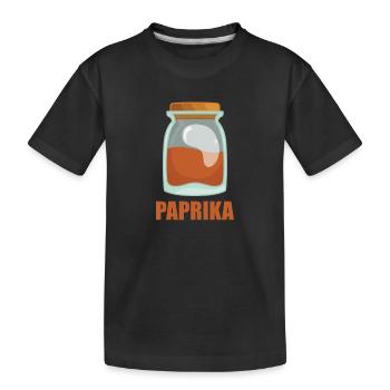 Paprika Gewürz Geschmack Essen Kochen - Kinder Premium Bio T-Shirt - Schwarz - Vorne