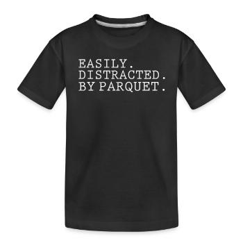 Funny Parquet Lovers Design - Kids' Premium Organic T-Shirt - black - Front