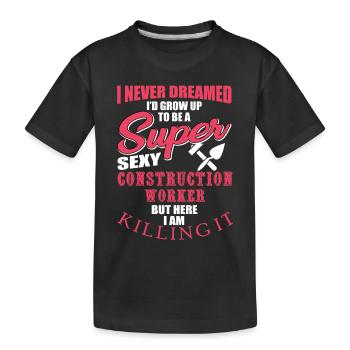Cadeau d’un travailleur de la construction - T-shirt bio Premium Enfant - noir - Devant