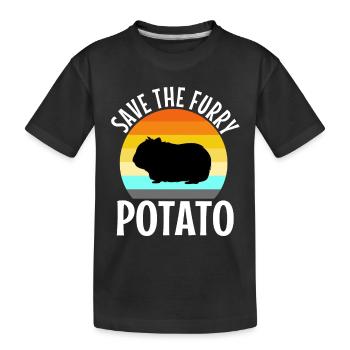 Save The Furry Potato - Kids' Premium Organic T-Shirt - black - Front
