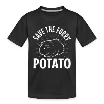 Save The Furry Potato - Kids' Premium Organic T-Shirt - black - Front