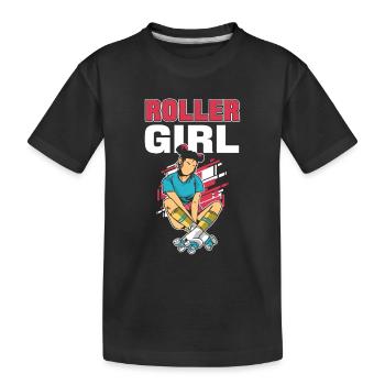 Roller Girl Roller Skating Skater Rollerblades - Kinder Premium Bio T-Shirt - Schwarz - Vorne