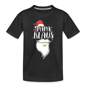 Papa Claus Weihnachten Santa Claus Familienvater - Kinder Premium Bio T-Shirt - Schwarz - Vorne