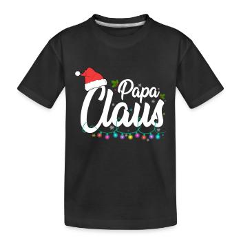 Papa Claus Weihnachten Santa Claus Familienvater - Kinder Premium Bio T-Shirt - Schwarz - Vorne