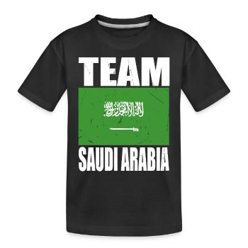 Team Saudi-arabien Fußball - Kinder Premium Bio T-Shirt - Schwarz - Vorne